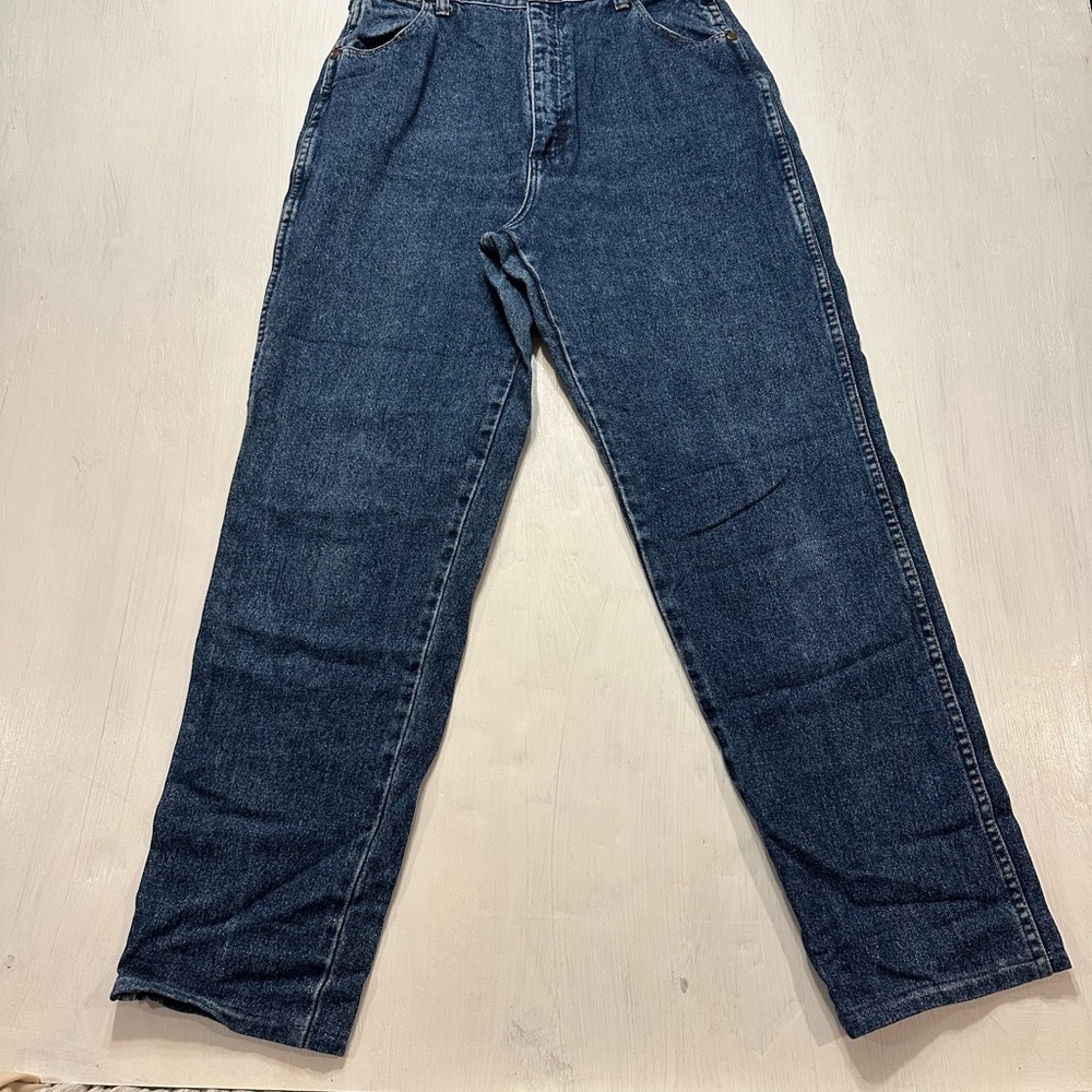 Vintage Wrangler Women’s Jeans 13/14 x 34 High Rise Blue Denim Made in USA Mom - Picture 2 of 10